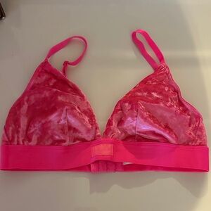 PINK Victoria's Secret Hot Pink Velvet Bralette